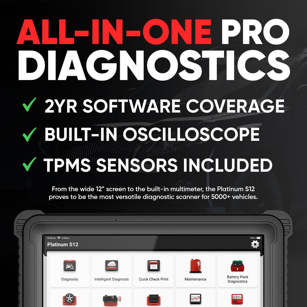 Thinkcar Platinum S12 12-Inch Advanced Diagnostic Tablet - Professional Bi-Directional OBD2 Scanner with ECU Coding