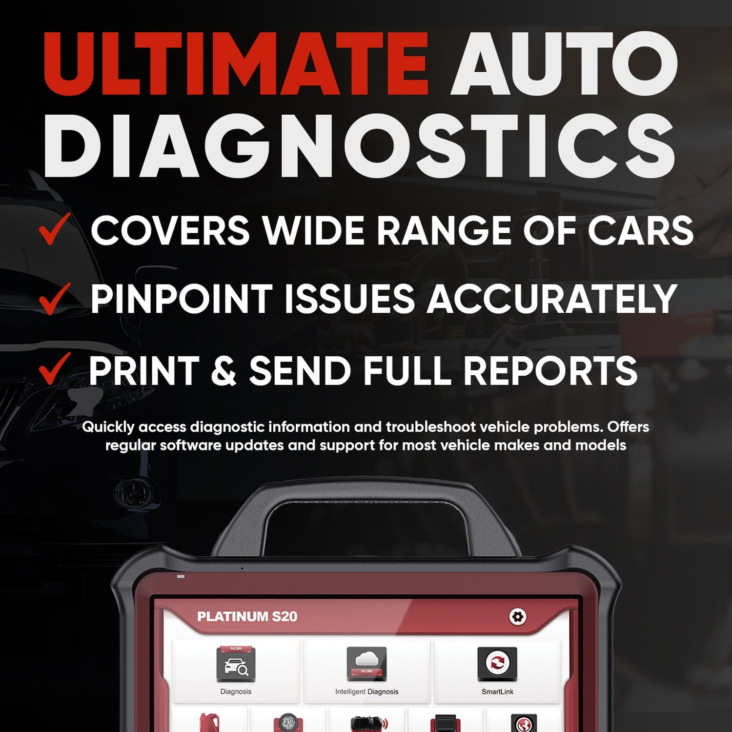 Thinkcar Platinum S20 13-Inch Professional Diagnostic Scanner with Oscilloscope - Advanced Bi-Directional OBD2 Tool with ECU Coding