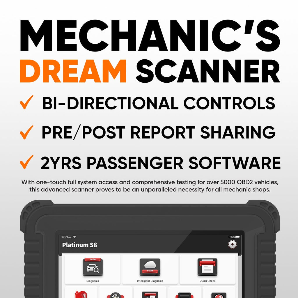 Thinkcar Platinum S8 8-Inch Professional Diagnostic Scanner - Full System OBD2 Tool with Bi-Directional Control & 28 Maintenance Resets