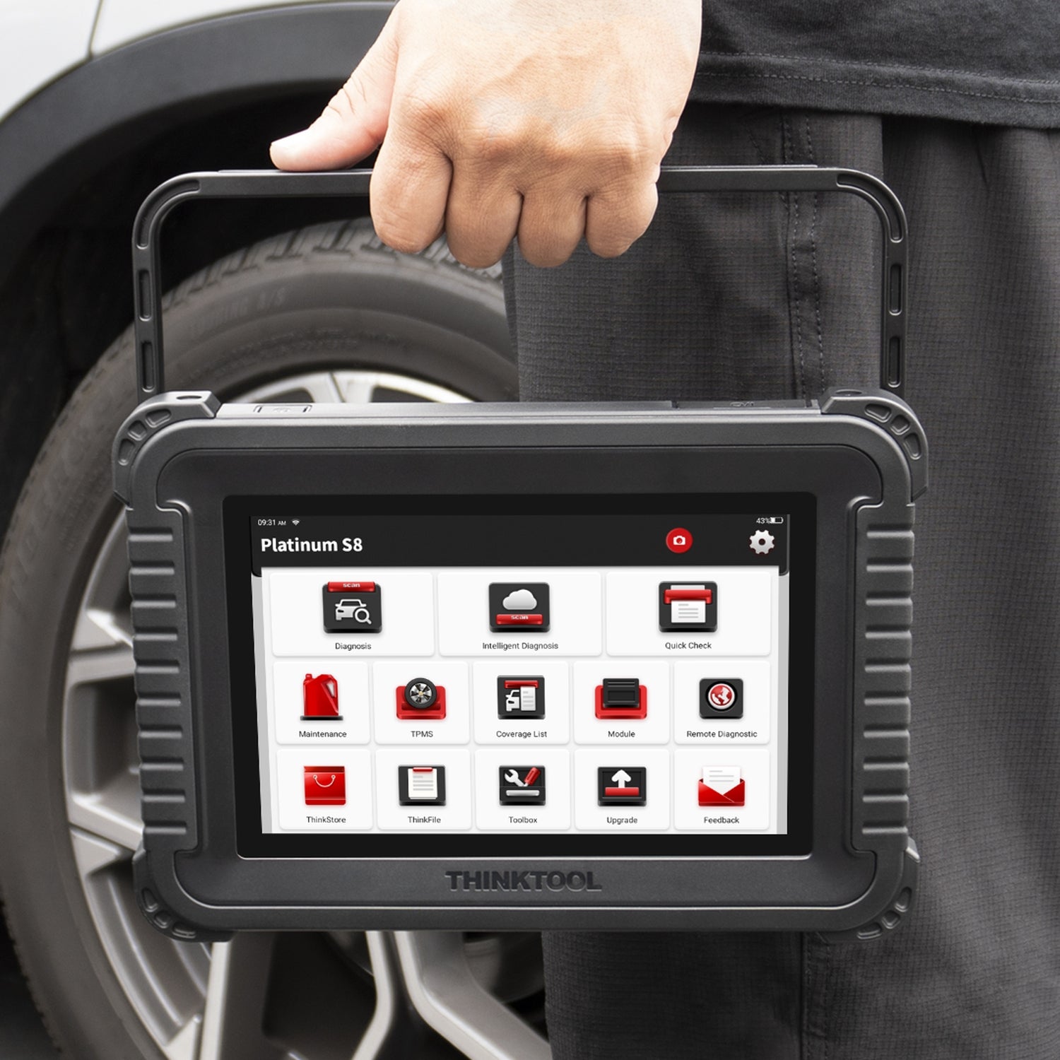 Thinkcar Platinum S8 8-Inch Professional Diagnostic Scanner - Full System OBD2 Tool with Bi-Directional Control & 28 Maintenance Resets