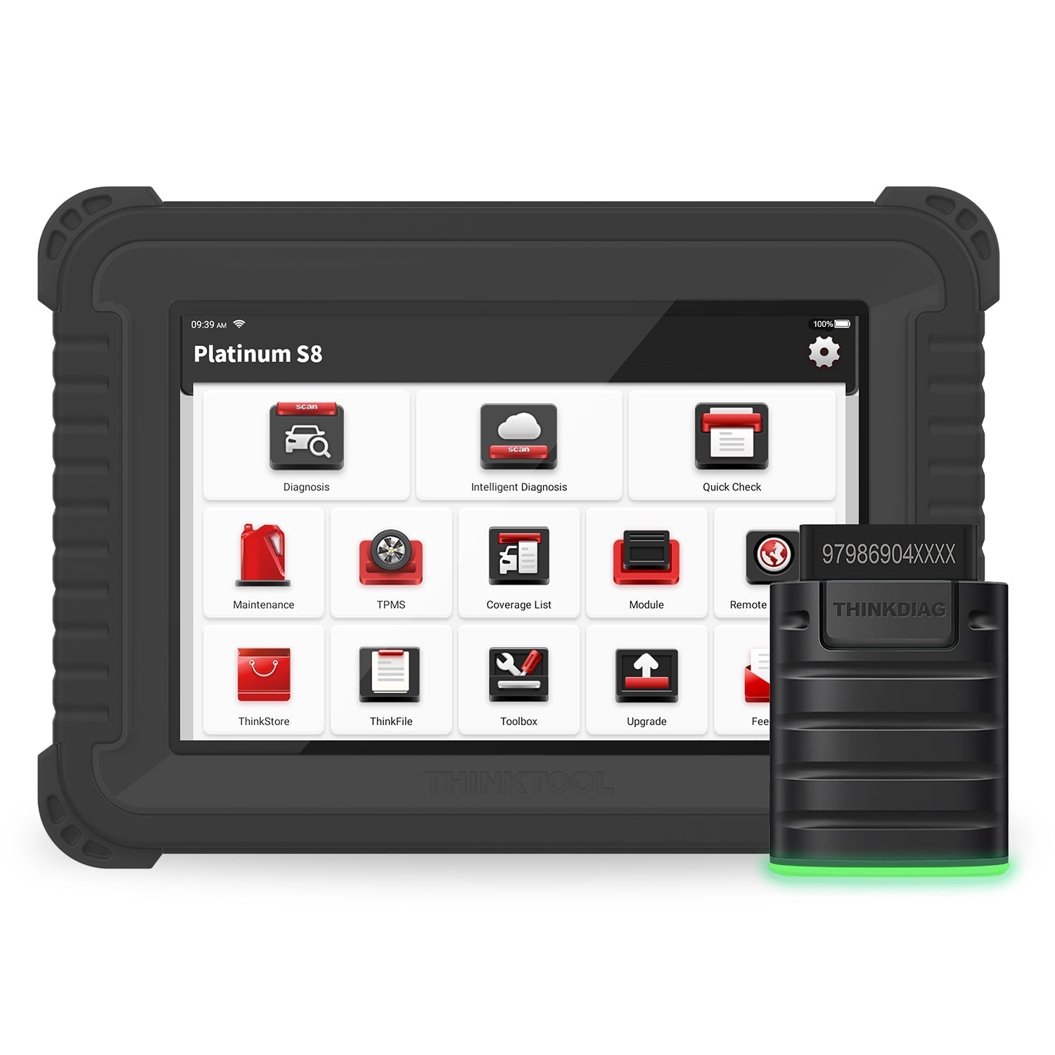 Thinkcar Platinum S8 8-Inch Professional Diagnostic Scanner - Full System OBD2 Tool with Bi-Directional Control & 28 Maintenance Resets