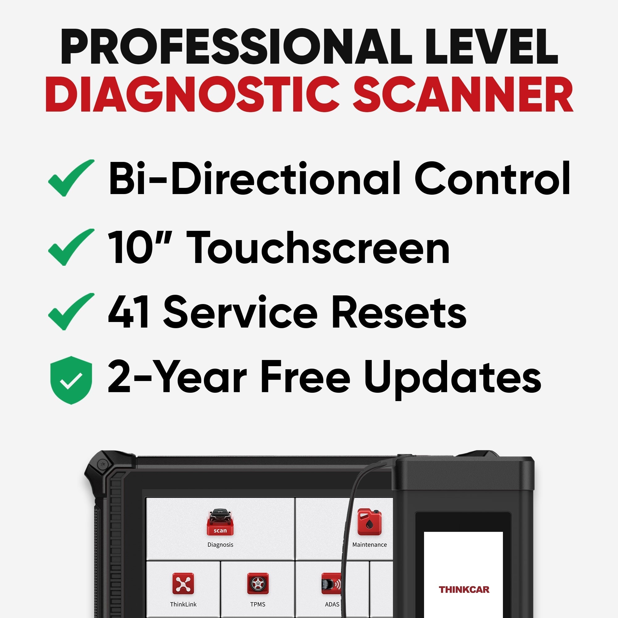 Thinkcar Platinum 393 10-Inch Automotive Diagnostic Scanner - Full System OBD2 Scan Tool with Active Test Functions