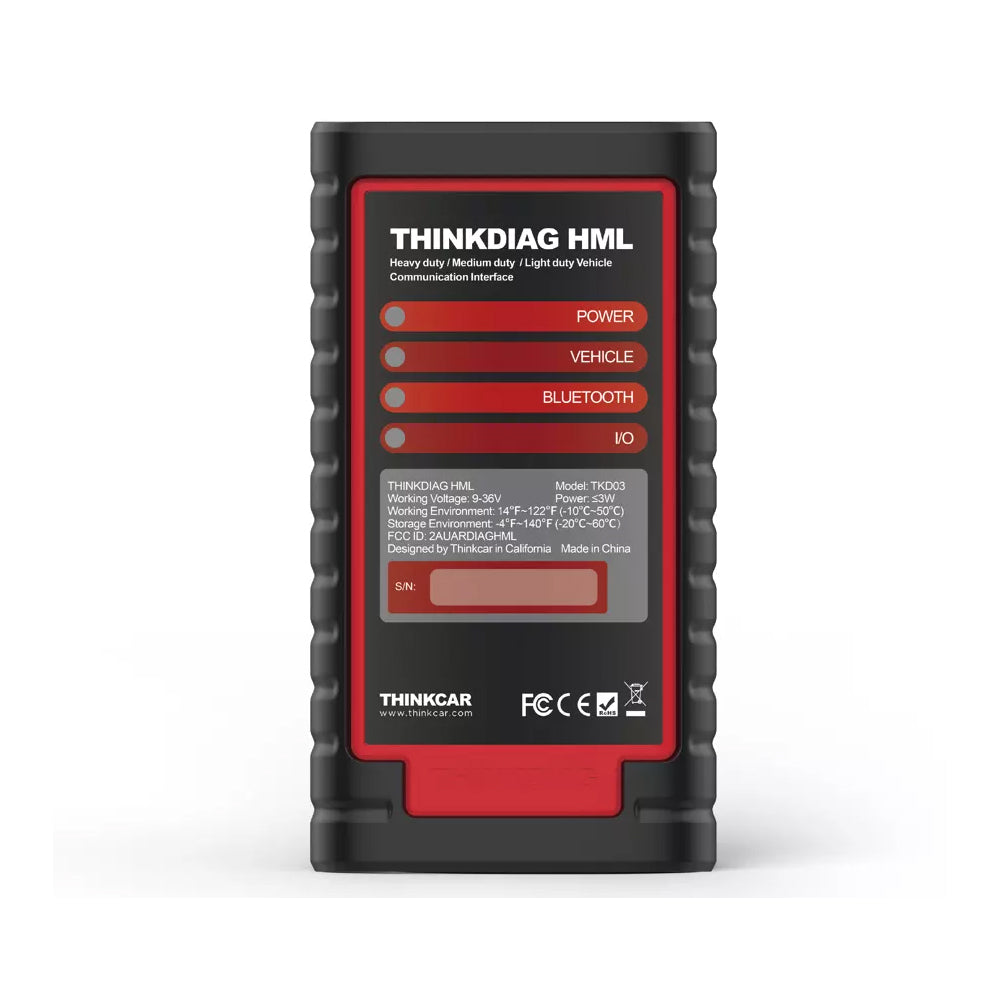 Thinkcar ThinkDiag HML- Full System OBD2 Scanner Car Code Reader Heavy Truck Adapter Interface Vehicle Diagnostic Tool