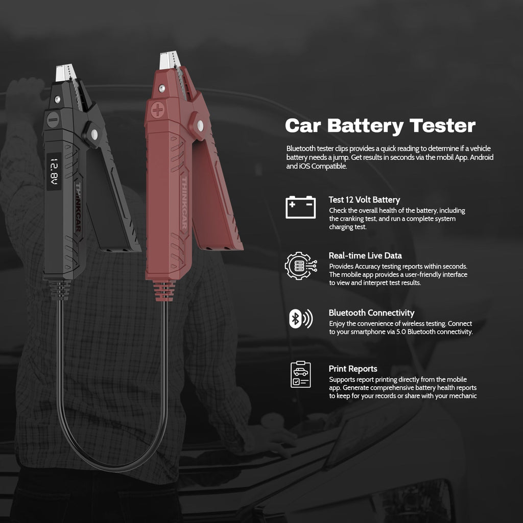 Thinkcar ThinkEasy V2 - Car Battery Tester with Bluetooth 5.0 + App Automotive Alternator Tester