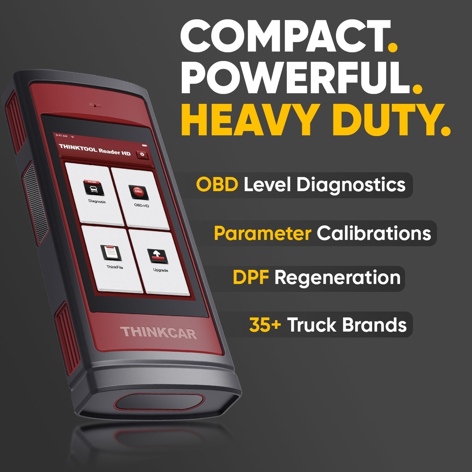 Thinkcar ThinkTool Reader HD - 5" Professional OBD2 Scanner For Heavy Duty Commercial Vehicles Automotive Diagnostic Equipment